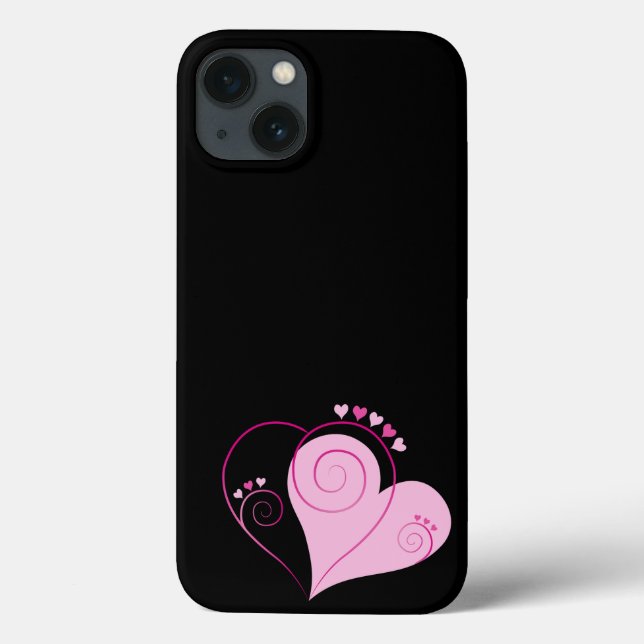 Sweet Cute Happy Valentine Love Hearts Soft Pink Case-Mate iPhone Case (Back)