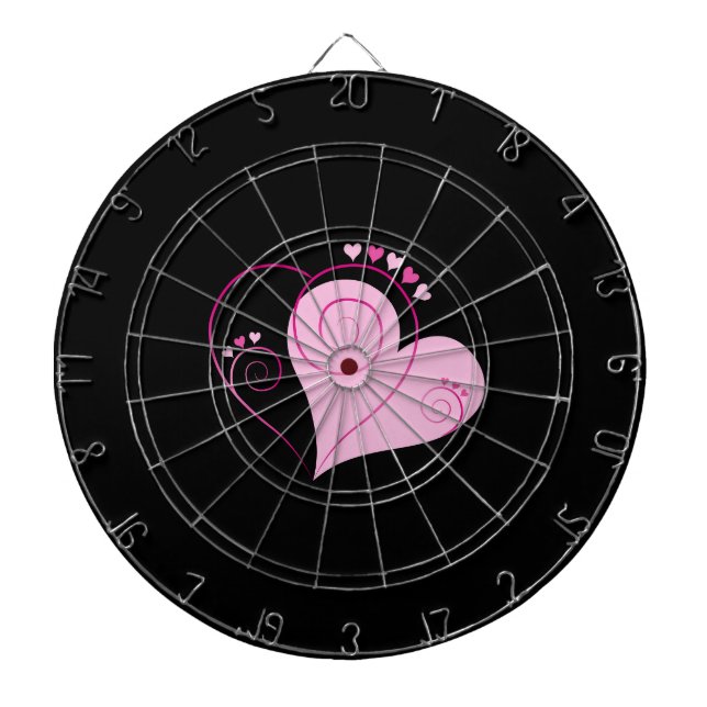 Sweet Cute Happy Valentine Love Hearts Soft Pink Dartboard (Front)