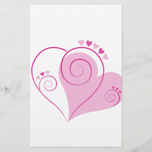 Sweet Cute Happy Valentine Love Hearts Soft Pink Stationery
