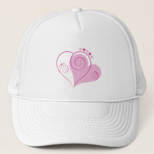 Sweet Cute Happy Valentine Love Hearts Soft Pink Trucker Hat