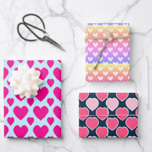 Sweet Cute Hearts Love Valentine's Day Pattern Wrapping Paper Sheet