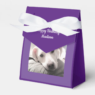 Sweet Cute Labrador Retriever Dog Purple Birthday Favour Box