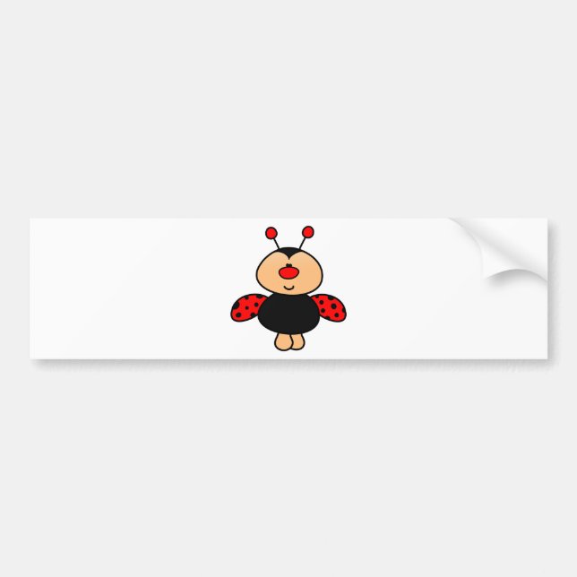 sweet cute ladybug bumper sticker (Front)