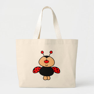 sweet cute ladybug large tote bag