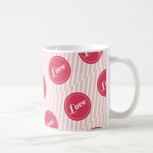 Sweet Cute Love Pink Stripes Valentine's Day Mug (Right)