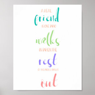 sweet cute true friendship quote pastel colours poster