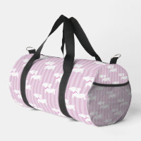 Sweet Dachshunds on Modern Pink Stripes Overnight
