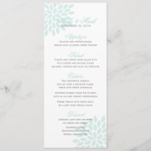 Sweet Dahlias Wedding Menu