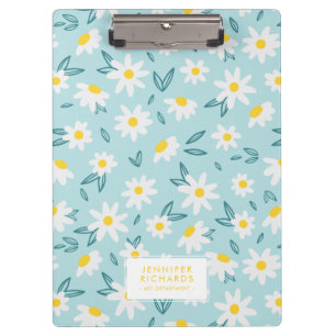 Sweet Daisies Pattern Personalised Clipboard