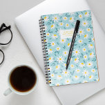 Sweet Daisies Pattern Personalised Planner<br><div class="desc">Pretty daisies on a light blue background pattern.</div>