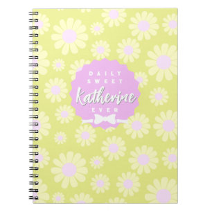 Sweet Daisy Baby Pastel Green Yellow Pink Notebook