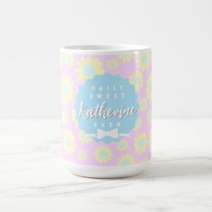 Sweet Daisy Baby Pastel Pink Yellow Blue Coffee Mug