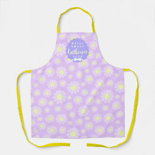 Sweet Daisy Baby Pastel Purple Yellow Apron