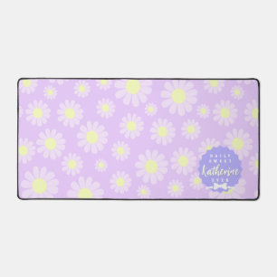 Sweet Daisy Baby Pastel Purple Yellow Desk Mat