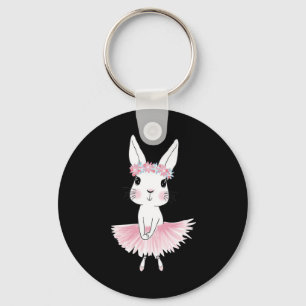 Sweet Dancing Ballerina Bunny Ballet Rabbit Girl F Key Ring