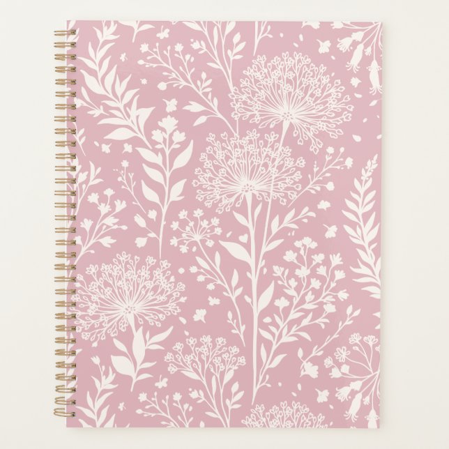 Sweet Dandelion Neutral - Muted Rose Planner (Front)