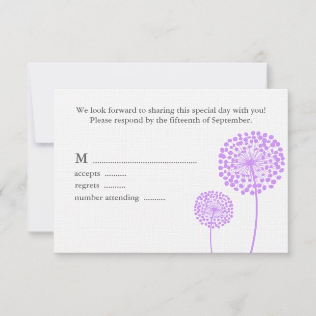 Sweet Dandelions Wedding Response Card (Front)