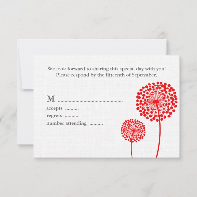 Sweet Dandelions Wedding Response Card (Front)