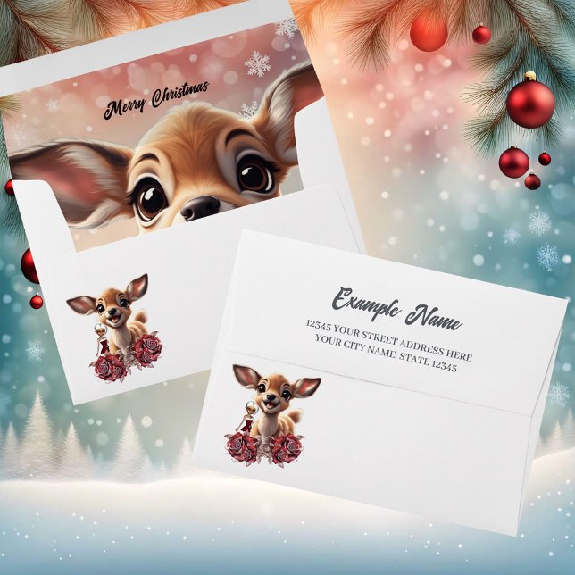 Sweet deer and cute elves envelope (Sweet deer)