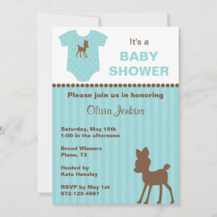 Sweet Deer Baby Shower Invitations
