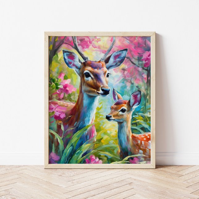 Sweet Deer Colourful Modern Abstract Art Poster (Creator Uploaded)