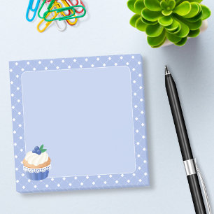 Sweet Delicious Blueberry Cupcake Blue Post-it Notes