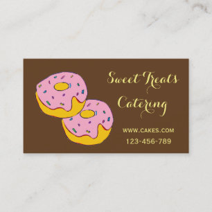 Sweet dessert catering company icing doughnut business card