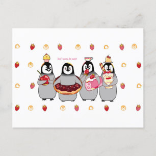 Sweet Dessert Penguins Postcard