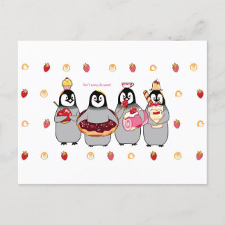 Sweet Dessert Penguins Postcard