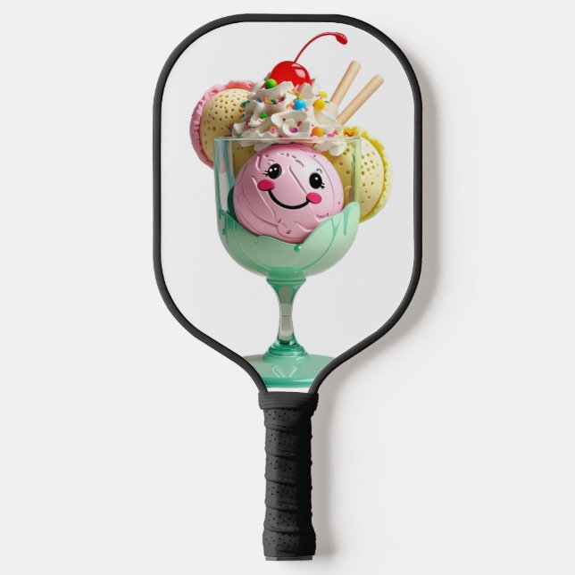 Sweet Dessert Pickleball – Cute Ice Cream Sundae P Pickleball Paddle (Front)