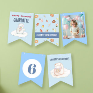 Sweet desserts dreams blue birthday photo bunting 