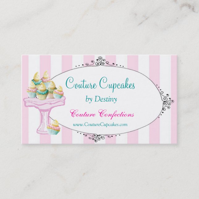 Sweet Destiny Couture Cupcakes Business Card (Front)