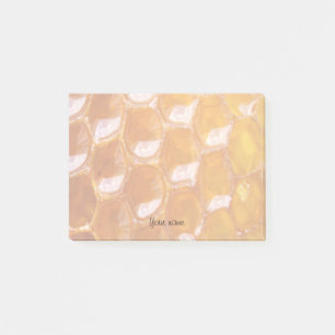 Sweet Detail of Golden Honeycomb With Your Name Post-it Notes