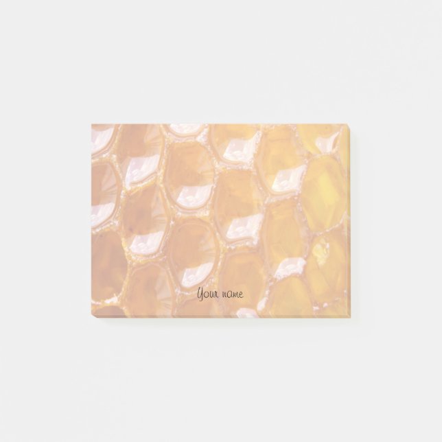 Sweet Detail of Golden Honeycomb With Your Name Post-it Notes (Front)