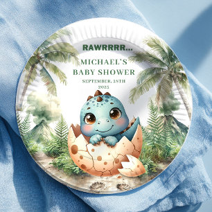 Sweet Dino Baby Shower Hatching Soon Name Plates