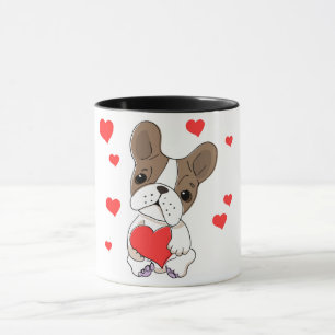 "Sweet Dog Holding Heart" Mug