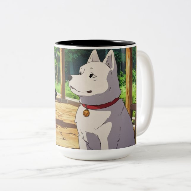 Sweet Dog in a Mug Illustration (Front Right)