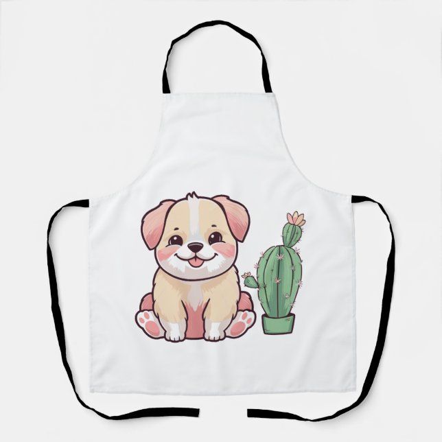 Sweet Dog with Cactus Apron (Front)