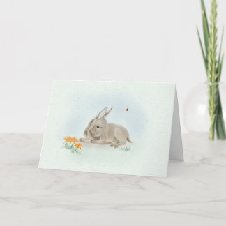 Sweet Donkey and Wildflowers 7x5 Greeting Card 