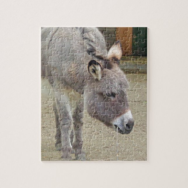 Sweet Donkey, Animal Grey, Horse Family Jigsaw Puzzle (Vertical)