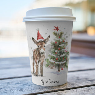 Sweet Donkey's First Christmas, custom Paper Cups