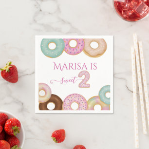 Sweet Donut Birthday Colorful Kids Party - Napkin