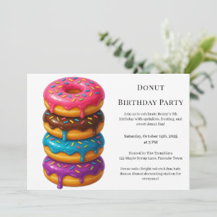 Sweet Donut Brunch   Birthday Celebration Invitation