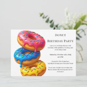 Sweet Donut Brunch   Birthday Celebration Invitation