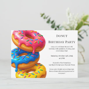 Sweet Donut Brunch   Birthday Celebration Invitation