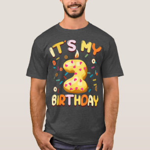 Sweet Donut Its My 2nd Birthday 2 Years Old Funny T-Shirt