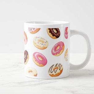 Sweet Donut Pattern Large Coffee Mug