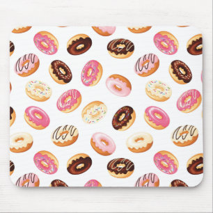Sweet Donut Pattern Mouse Pad