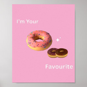 Sweet Donut Wall Art – Pink & Chocolate Print