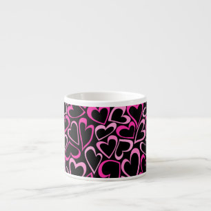 Sweet doodled pink hearts Espresso Mug